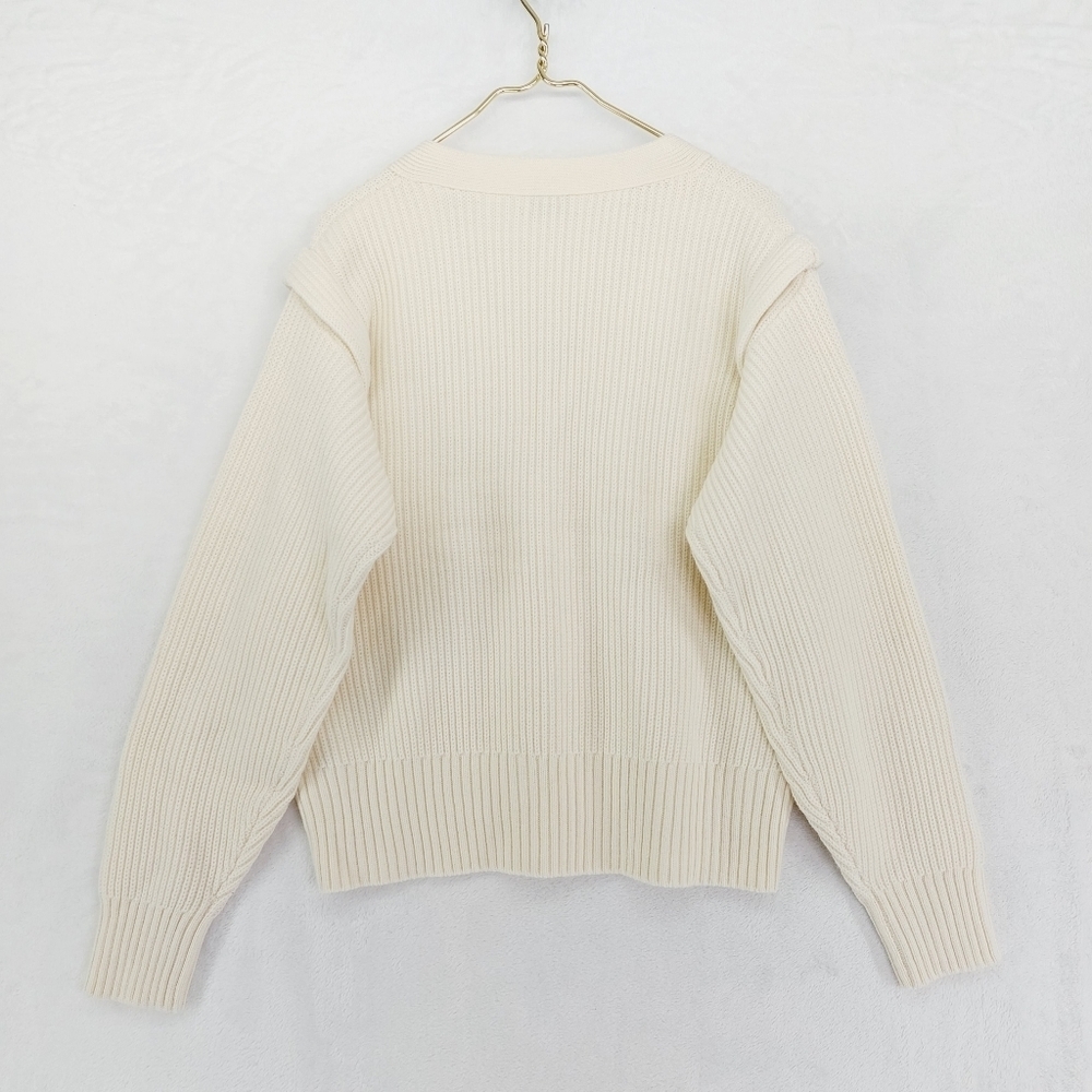 Tanya Taylor Cream V-Neck Sweater - Picture 5 of 10